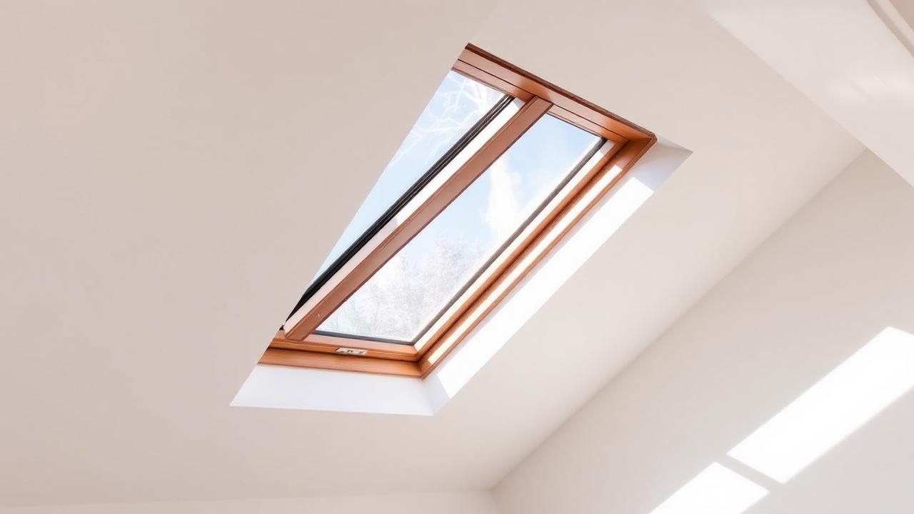 Fenêtre de toit dans des combles aménagés lumineux